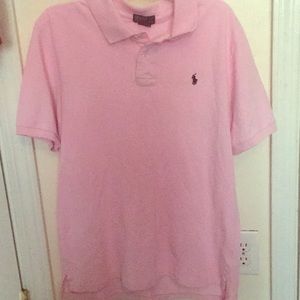 All pink polo shirt